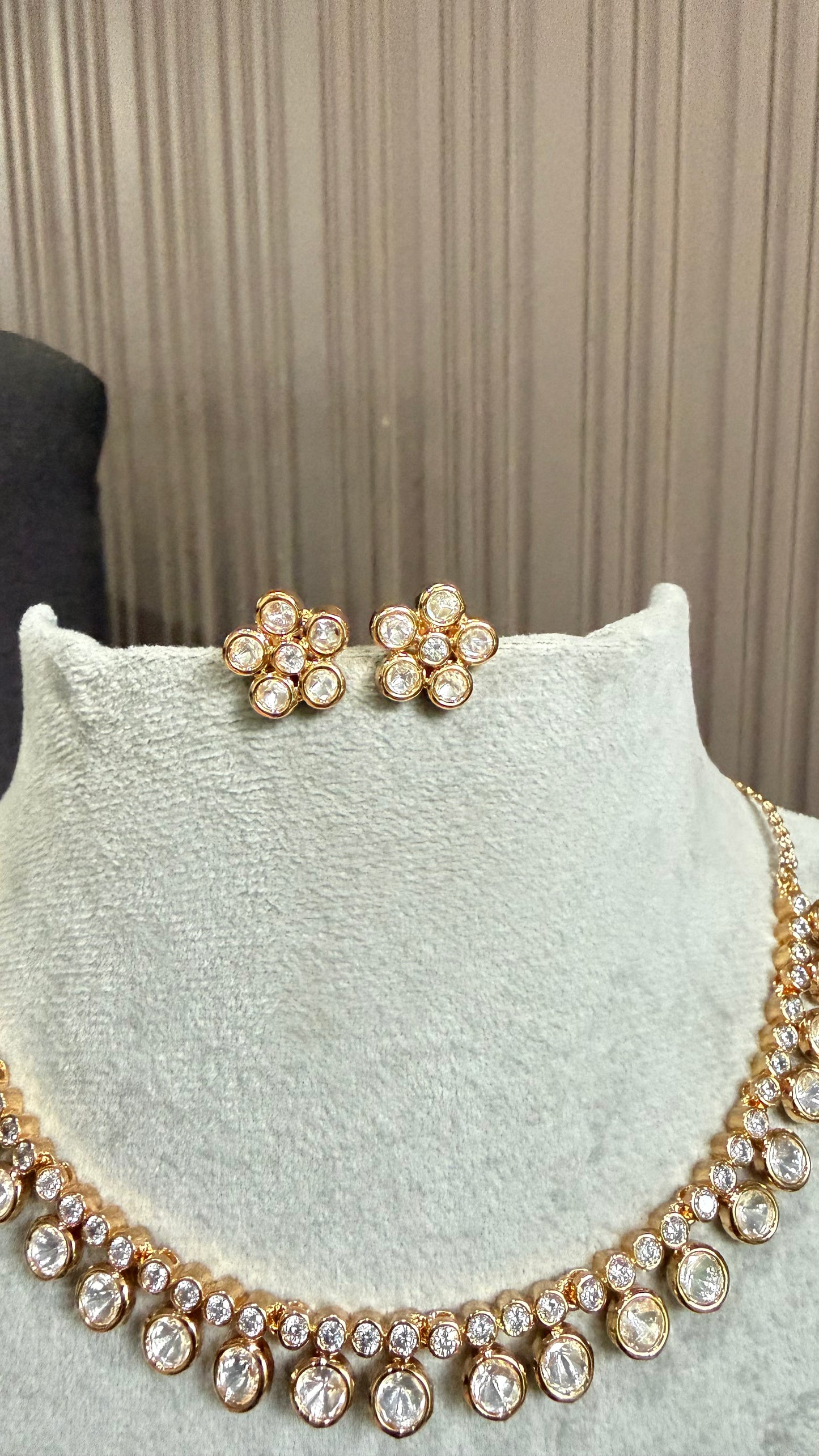Navya Drop Moissanite Necklace Set