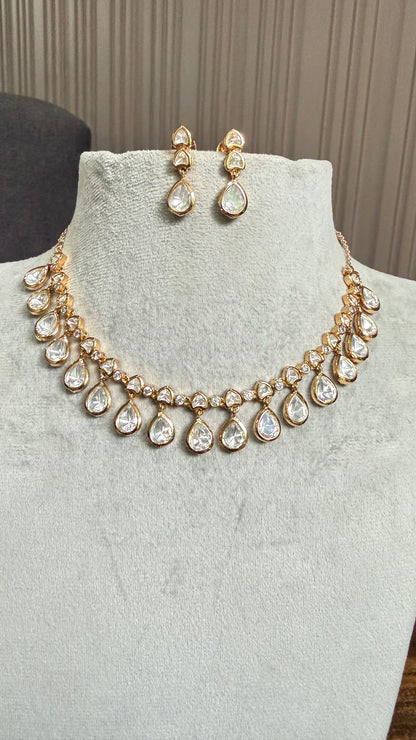 Nitya Drop Moissanite Necklace Set