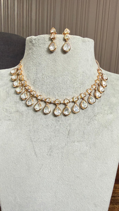 Nitya Drop Moissanite Necklace Set