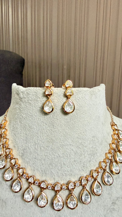 Nitya Drop Moissanite Necklace Set