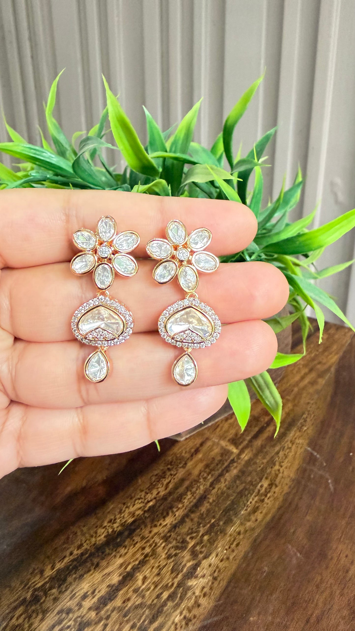 Kiara Floral Double Layer Moissanite Necklace Set