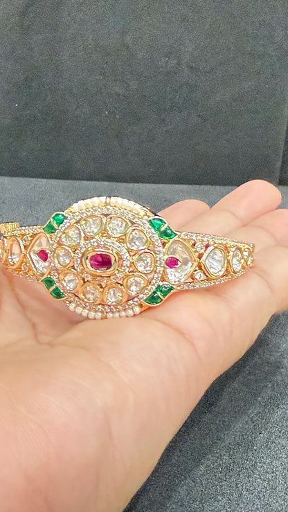 Vanya Emerald Ruby Moissanite Statement Bracelet