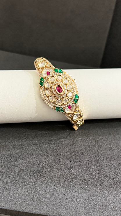 Vanya Emerald Ruby Moissanite Statement Bracelet