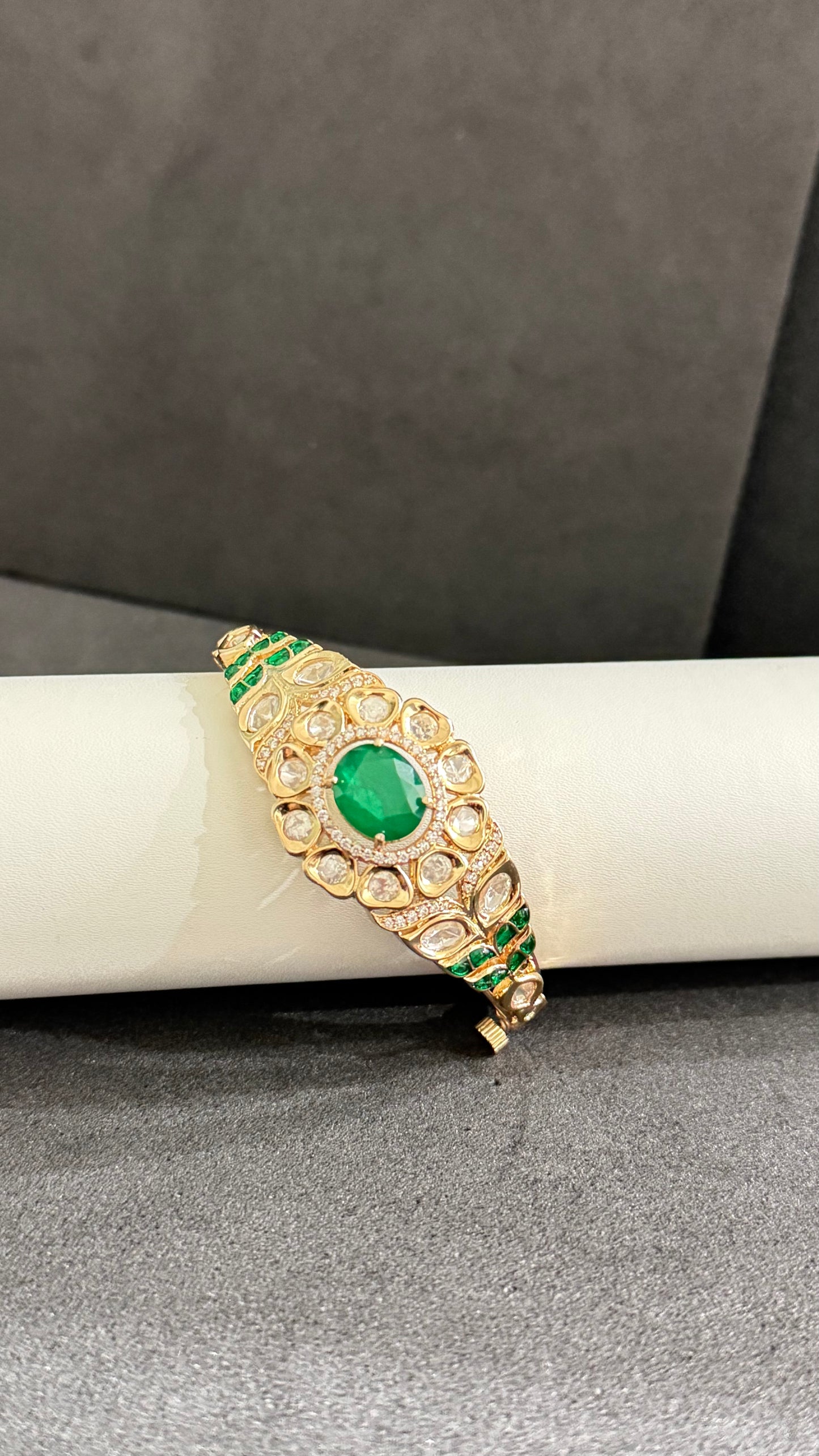 Meher Emerald Moissanite Statement Bracelet