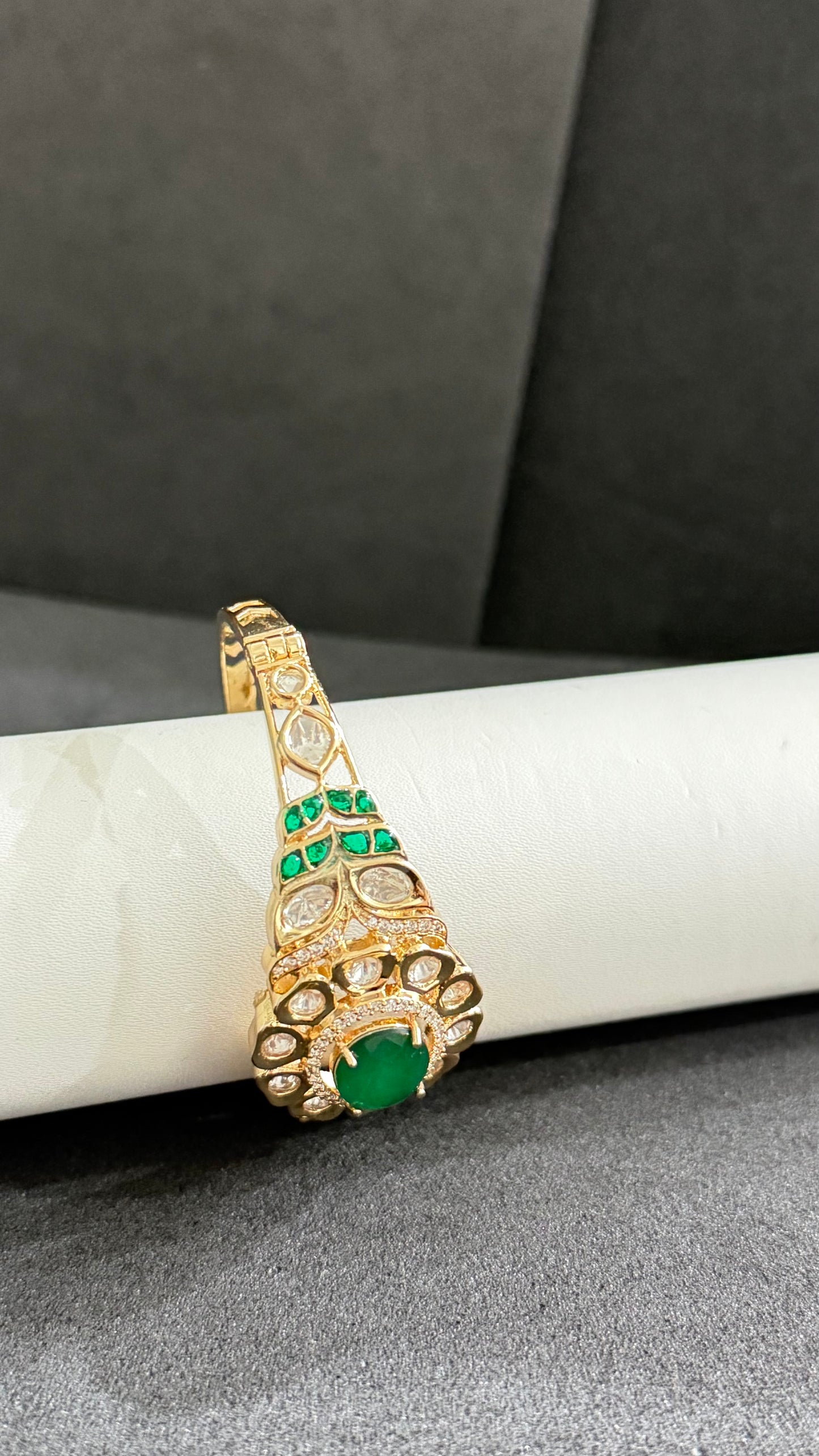Meher Emerald Moissanite Statement Bracelet
