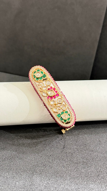 Ishira Ruby Emerald Moissanite Statement Bracelet