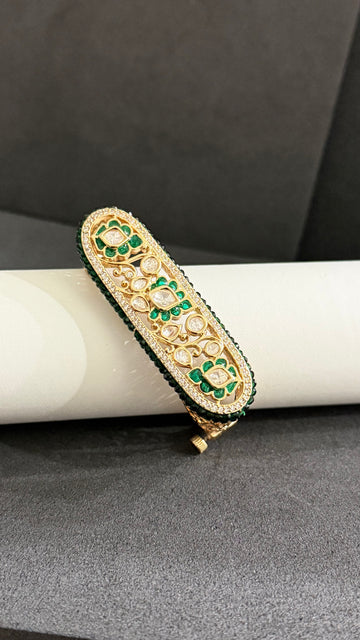 Ishira Emerald Moissanite Statement Bracelet