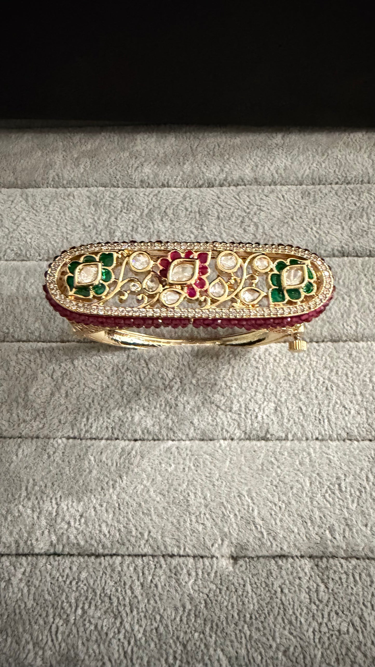 Ishira Ruby Emerald Moissanite Statement Bracelet