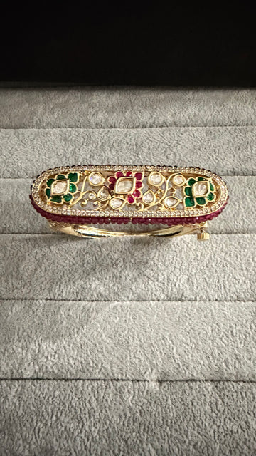 Ishira Ruby Emerald Moissanite Statement Bracelet