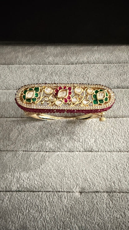 Ishira Ruby Emerald Moissanite Statement Bracelet