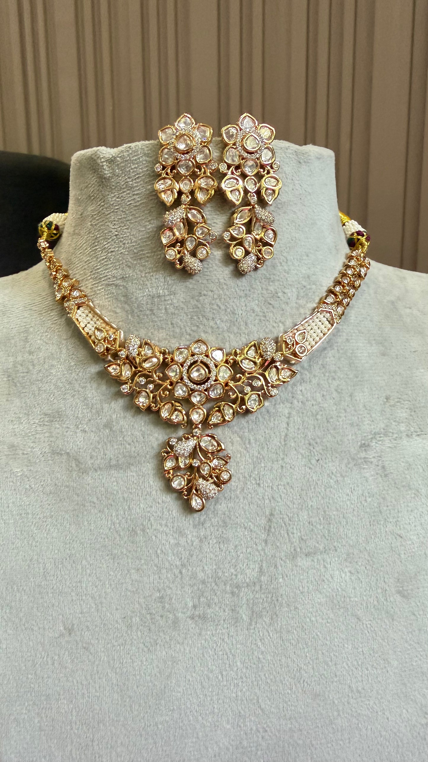 Vamika Floral Moissanite Necklace Set