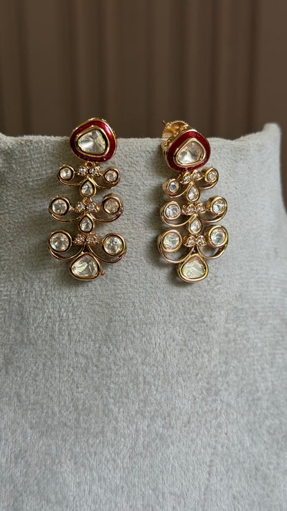 Kavya Ruby Double Layer Kundan Necklace Set