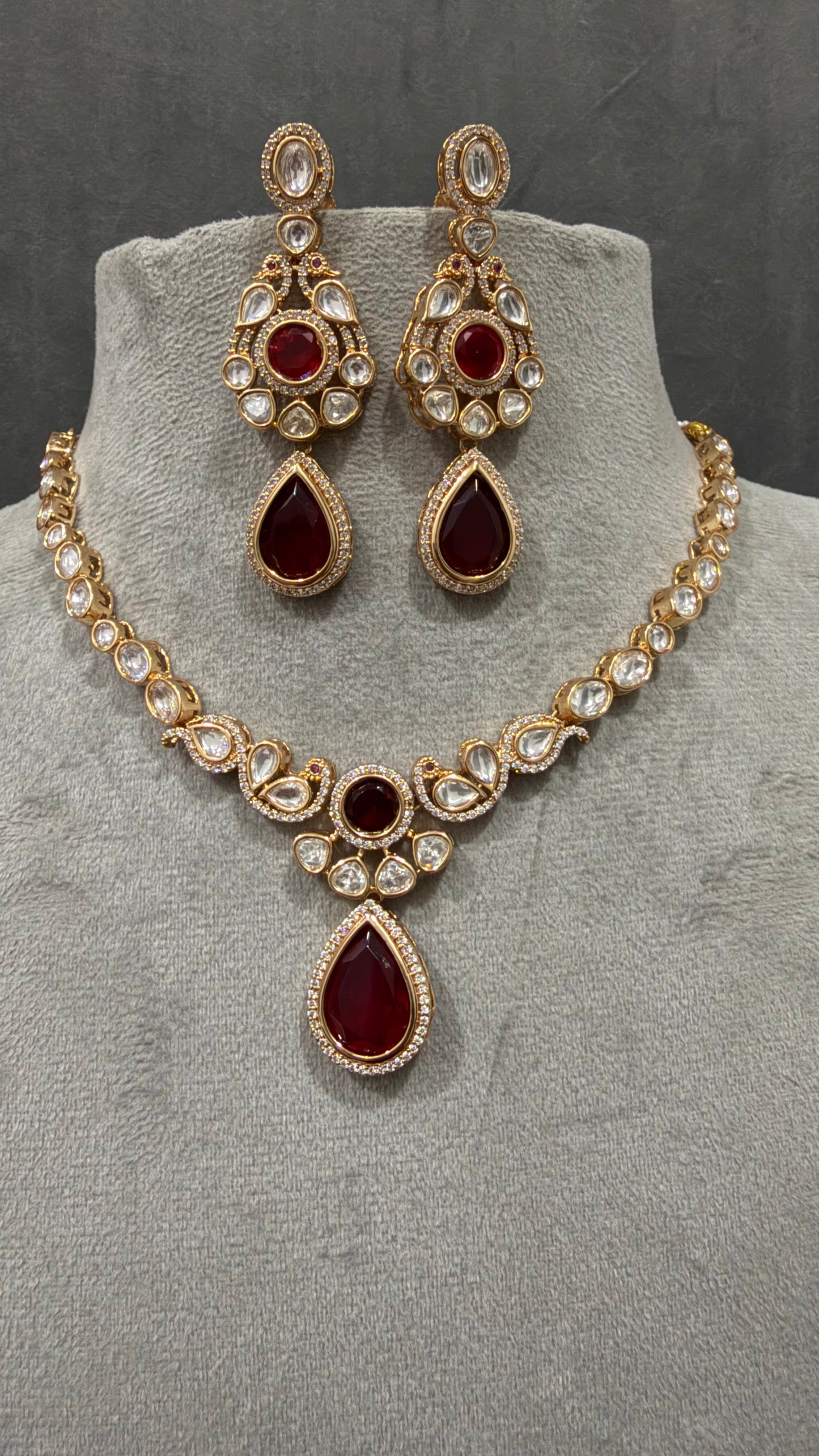 Riva Ruby Moissanite Necklace Set