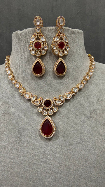 Riva Ruby Moissanite Necklace Set