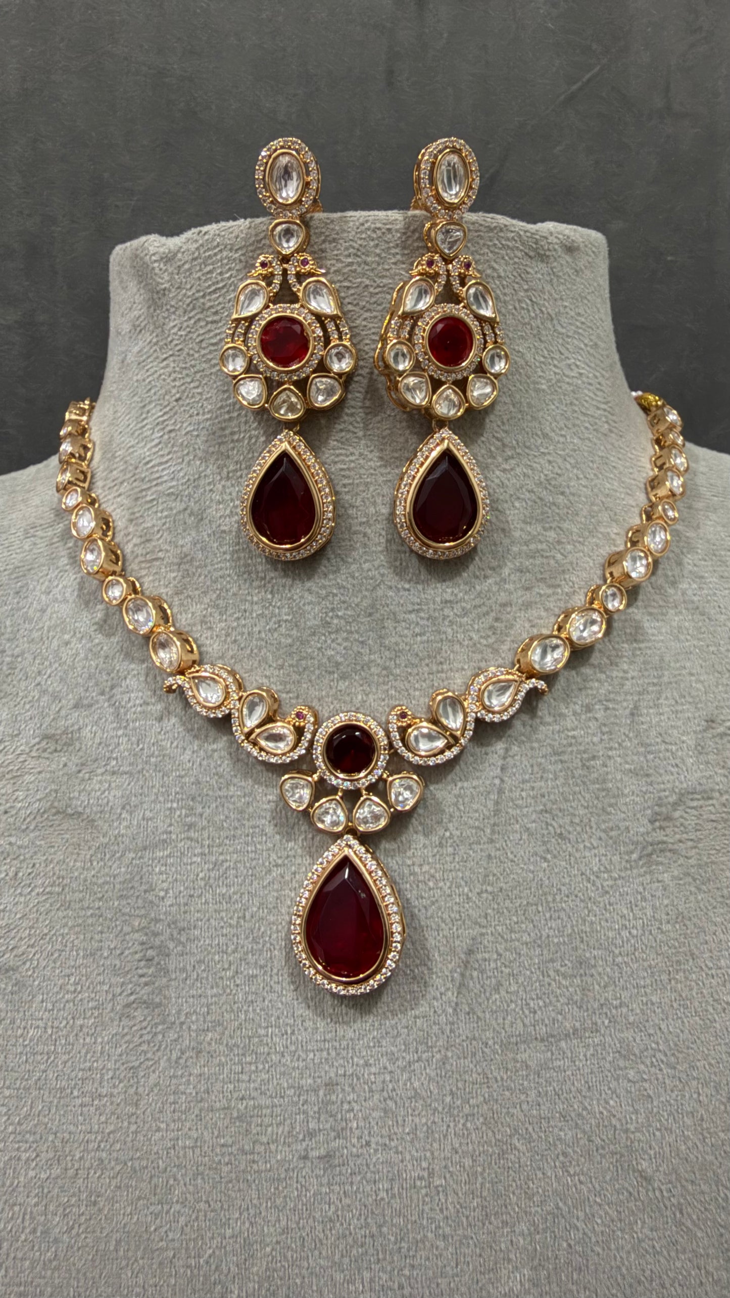 Riva Ruby Moissanite Necklace Set