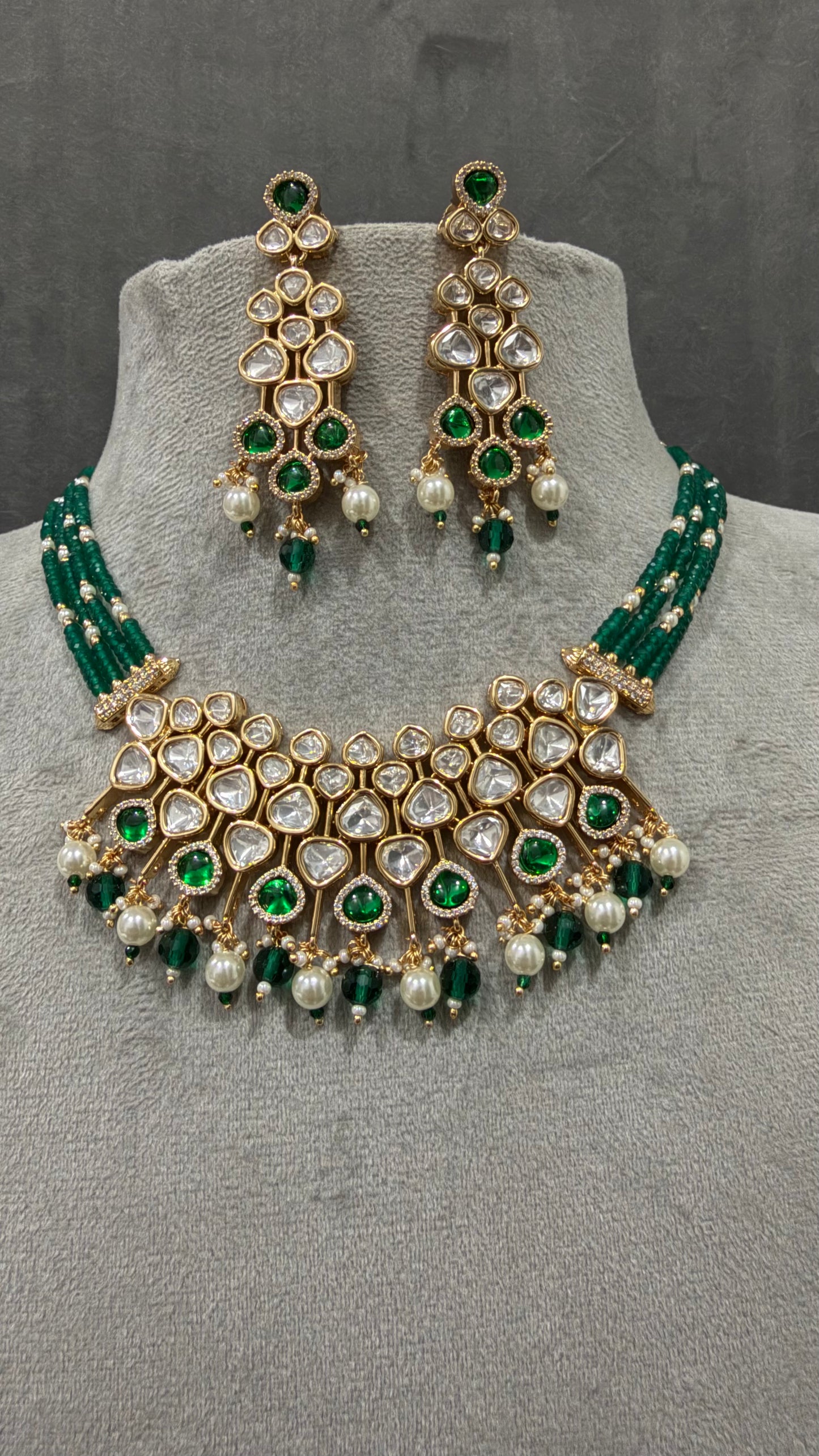 Vanya Emerald Statement Moissanite Necklace Set