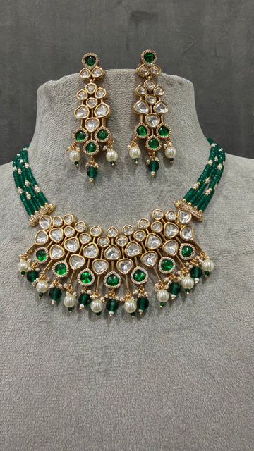Vanya Emerald Statement Moissanite Necklace Set