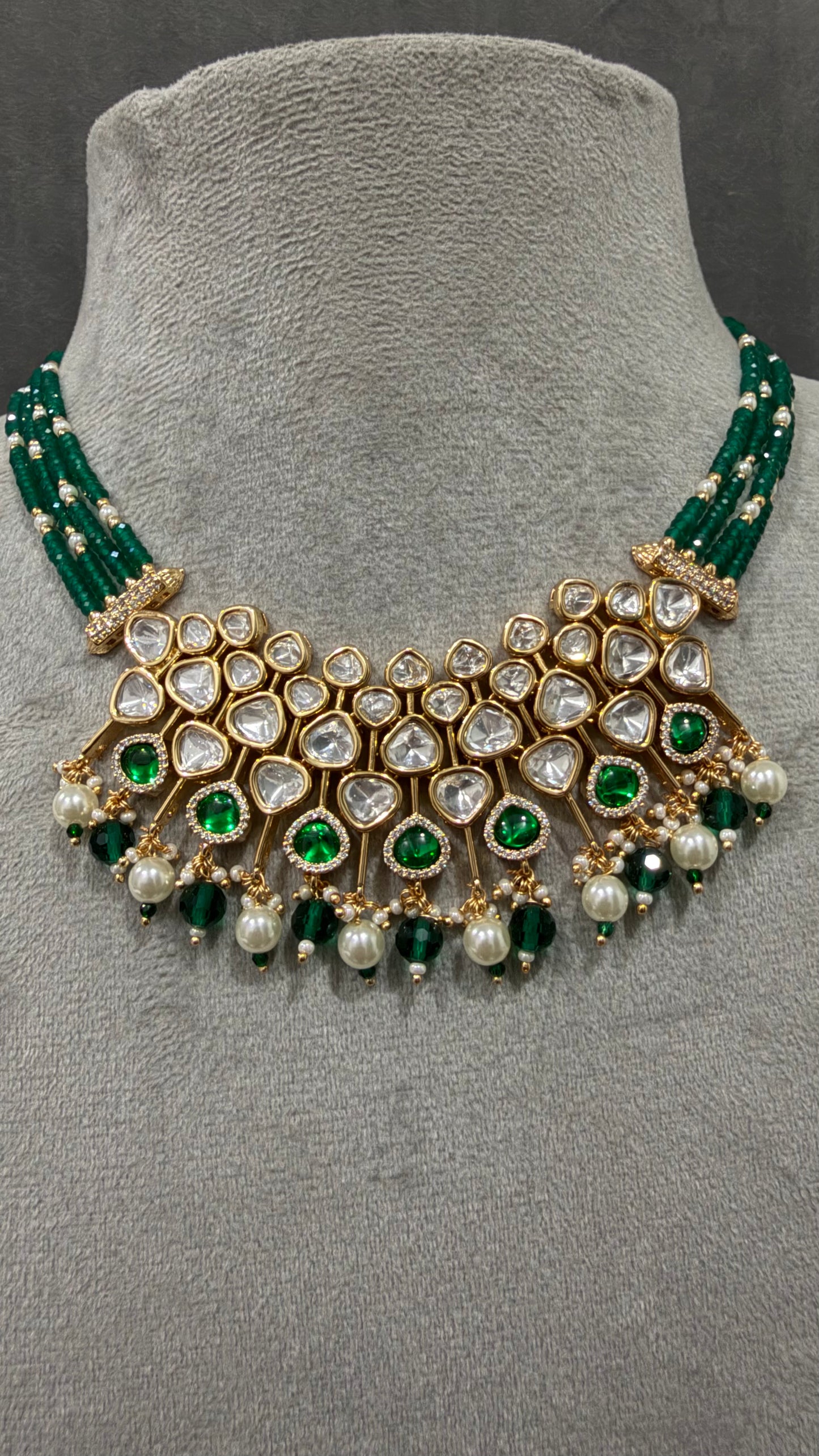 Vanya Emerald Statement Moissanite Necklace Set