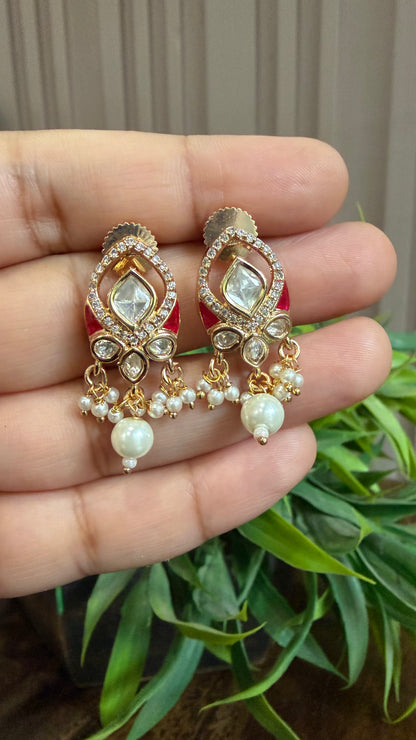 Aanya Ruby Moissanite Pendant Set