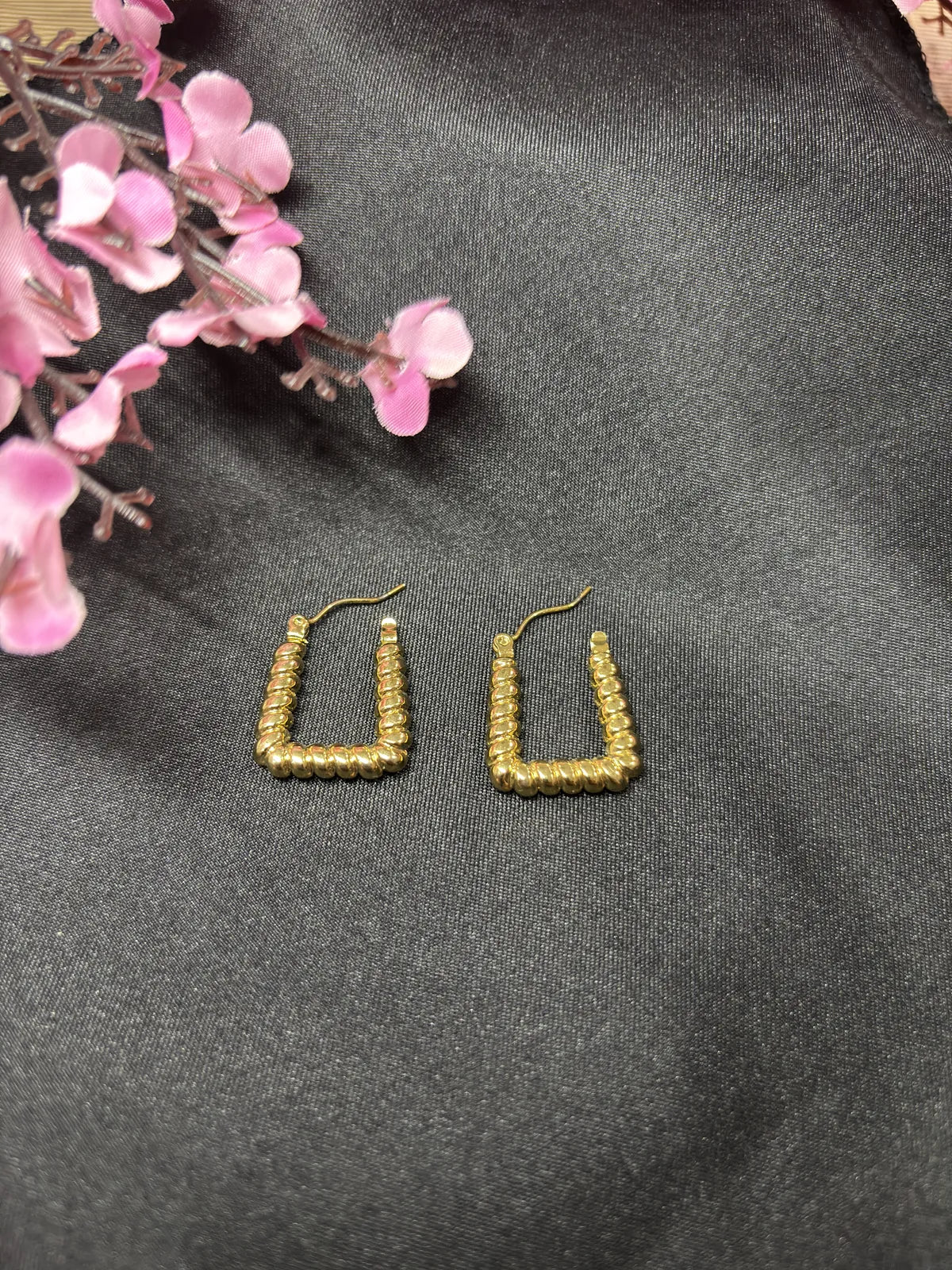 Boxy Chic Anti Tarnish Hoops - 