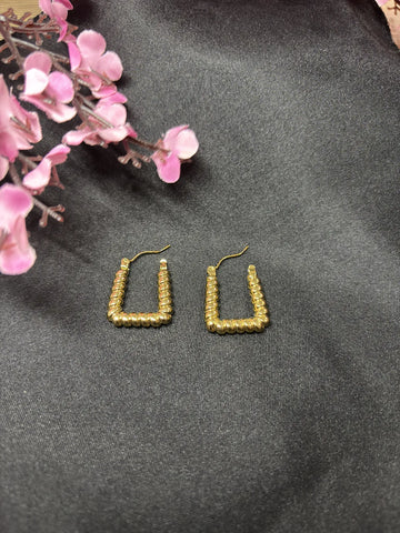 Boxy Chic Anti Tarnish Hoops - 