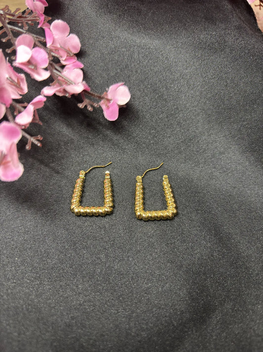 Boxy Chic Anti Tarnish Hoops - 
