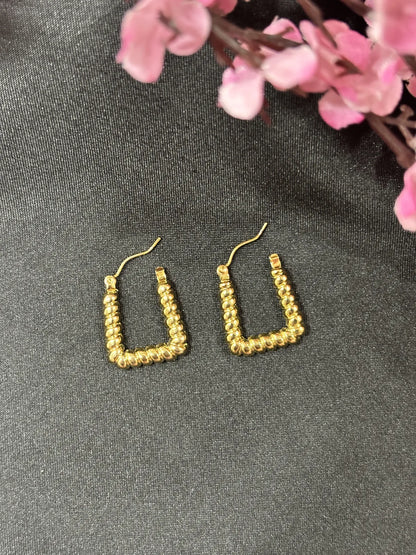 Boxy Chic Anti Tarnish Hoops - 