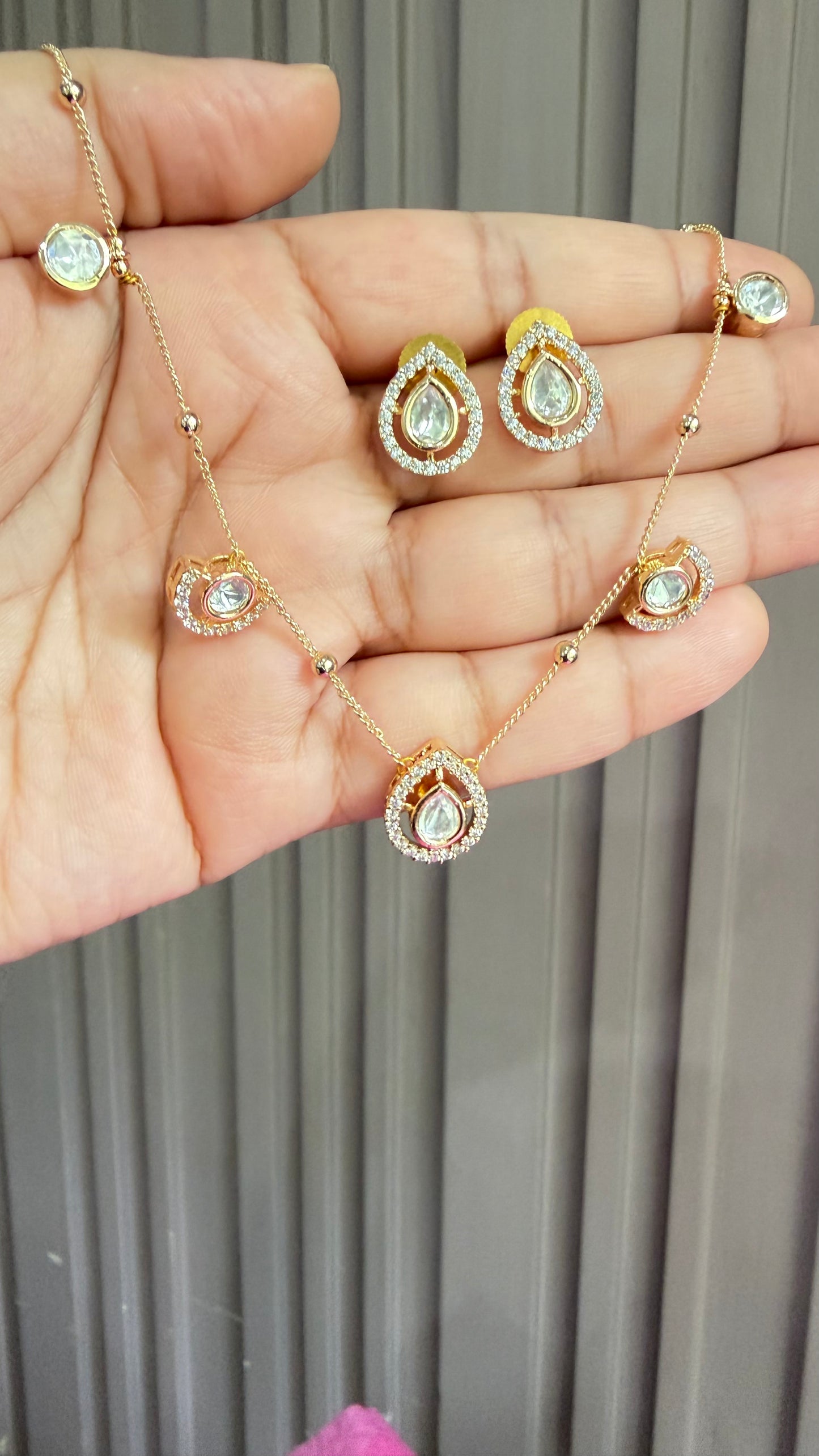 Kiara Moissanite Drop Necklace Set