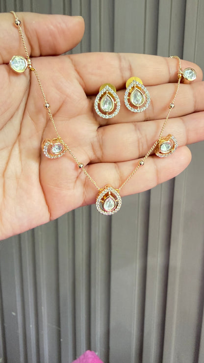 Kiara Moissanite Drop Necklace Set