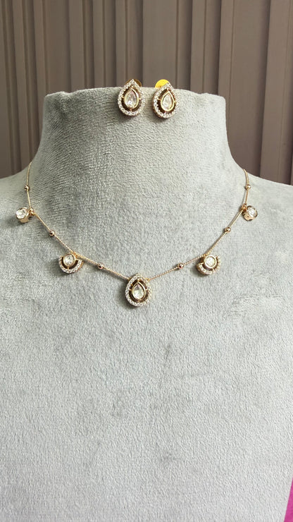 Kiara Moissanite Drop Necklace Set