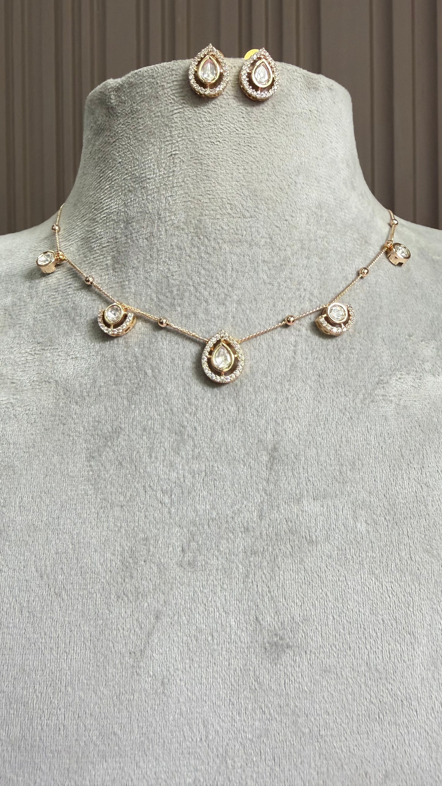 Kiara Moissanite Drop Necklace Set