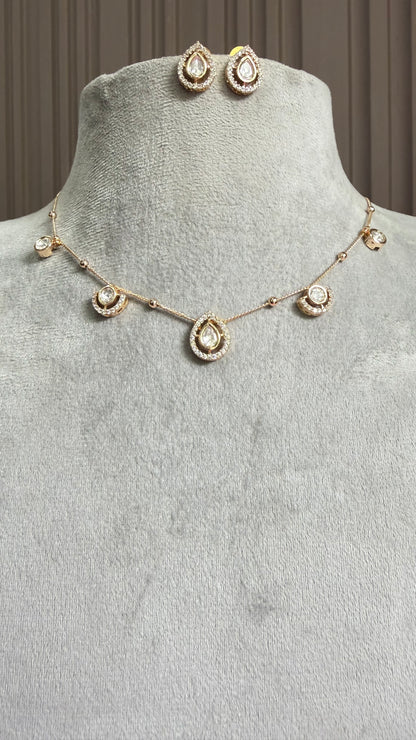 Kiara Moissanite Drop Necklace Set