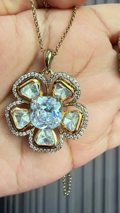 Eira Moissanite Floral Necklace Set