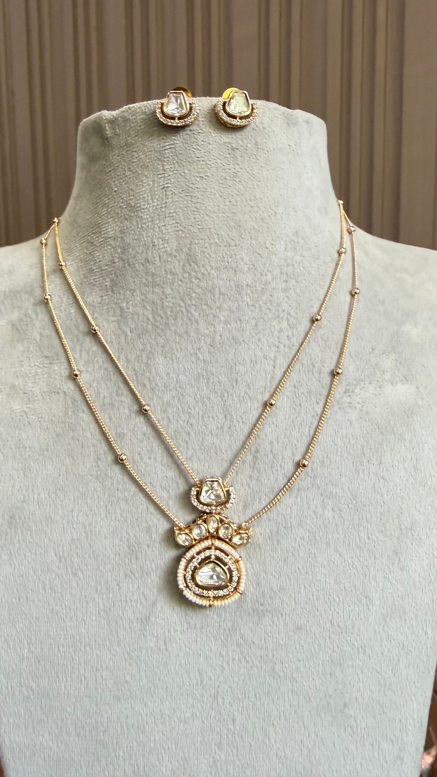 Aadhira Moissanite Layered Necklace Set