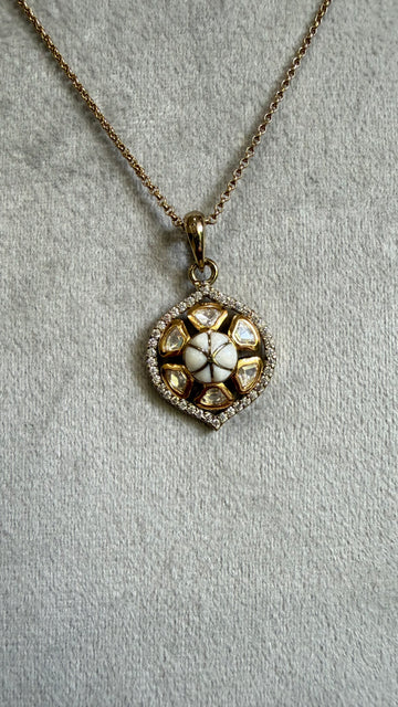 Meher Ivory Floral Pendant Set