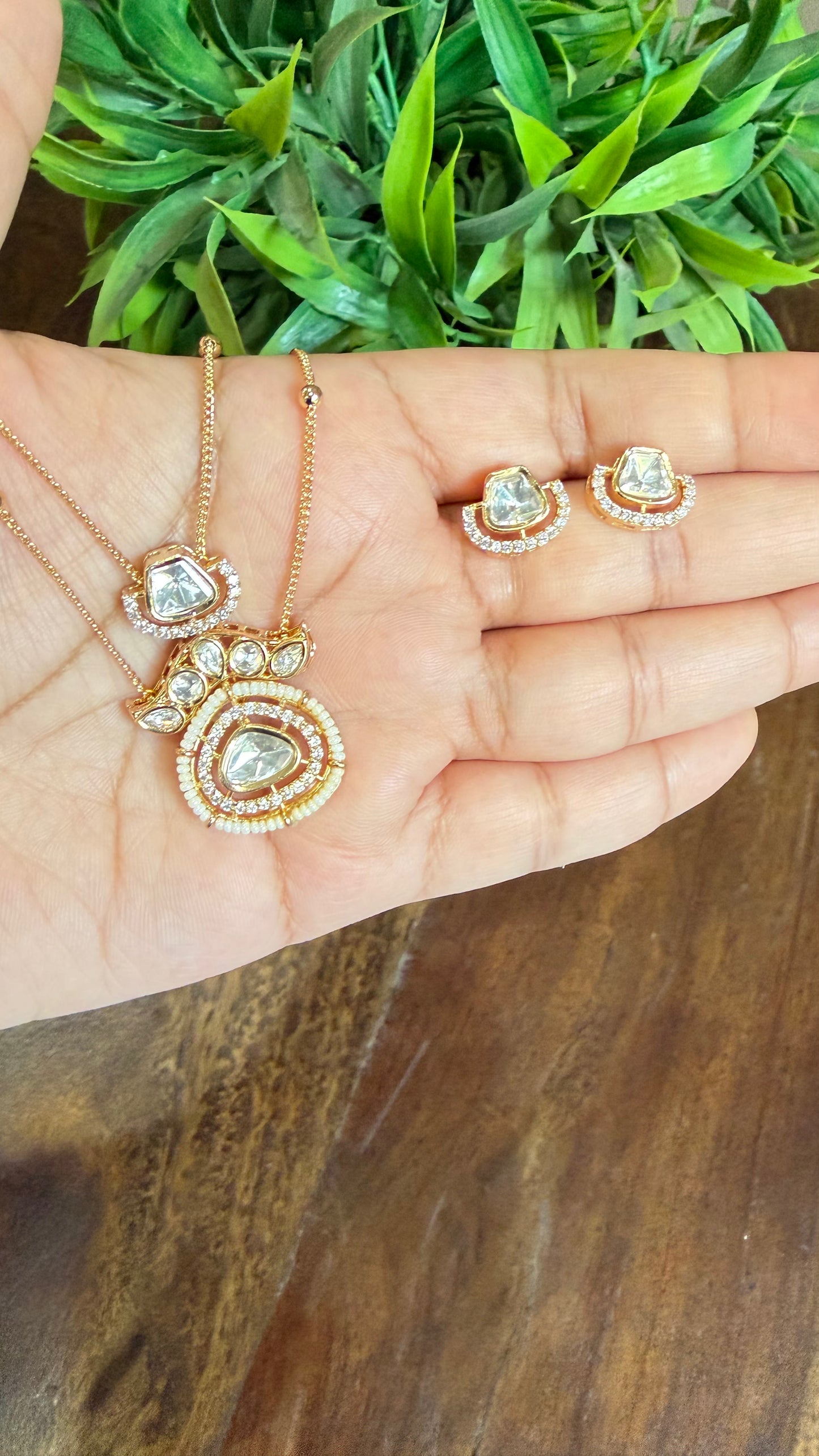 Aadhira Moissanite Layered Necklace Set