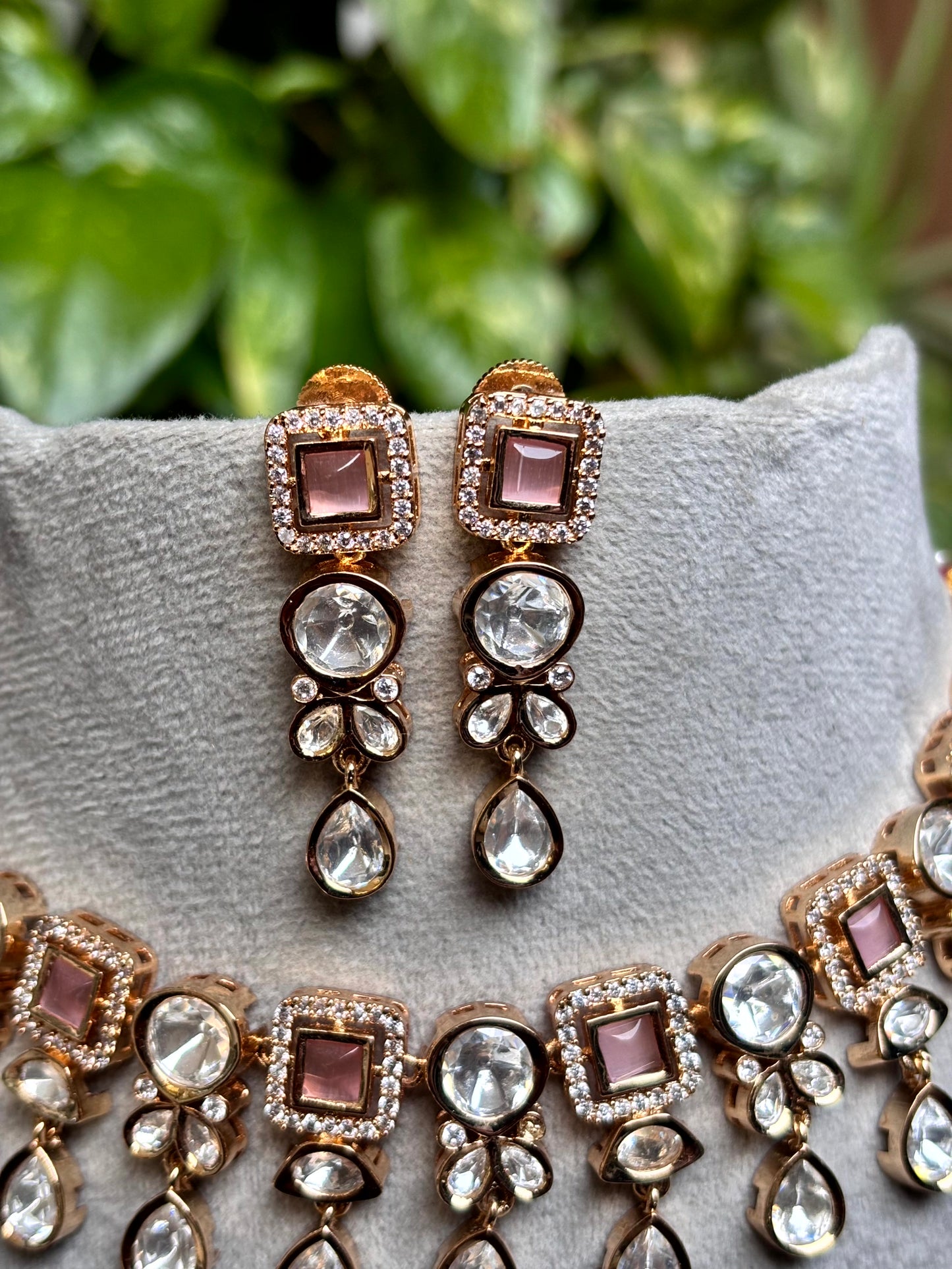 Kiara Blush Moissanite Necklace Set - 