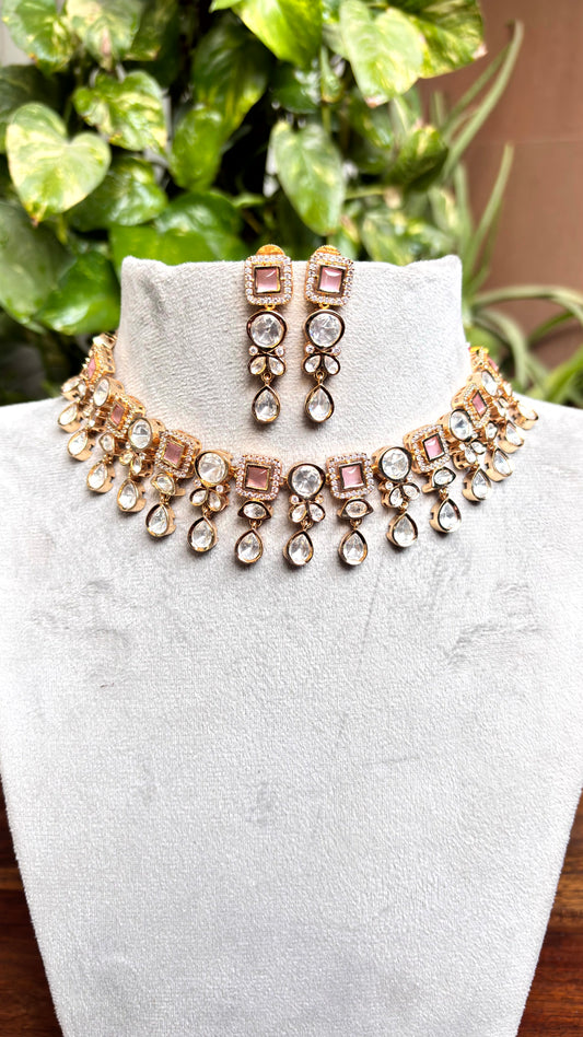 Kiara Blush Moissanite Necklace Set - 
