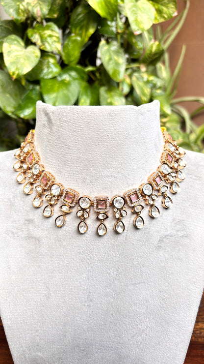 Kiara Blush Moissanite Necklace Set - 