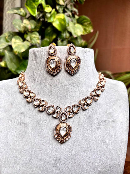 Tanvi Royal Moissanite Necklace Set - 