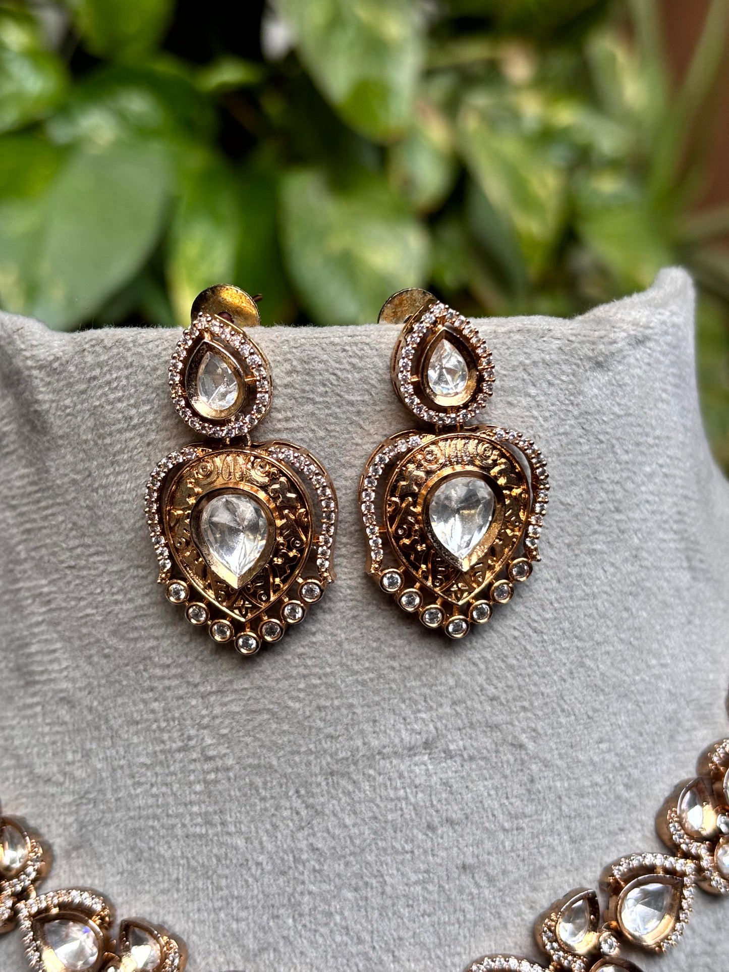 Tanvi Royal Moissanite Necklace Set - 