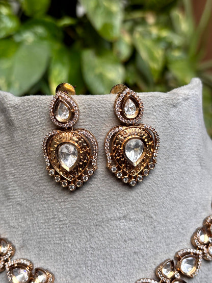 Tanvi Royal Moissanite Necklace Set - 