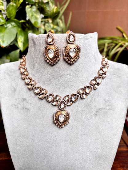 Tanvi Royal Moissanite Necklace Set - 