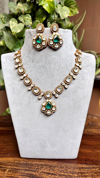 Aadhya Emerald Kundan Heritage Set - 