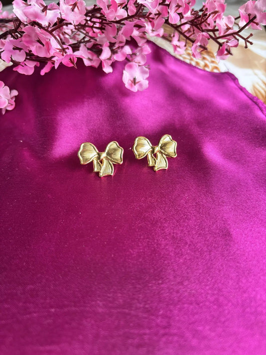 Bold Boss Anti Tarnish Bow Hoops - 