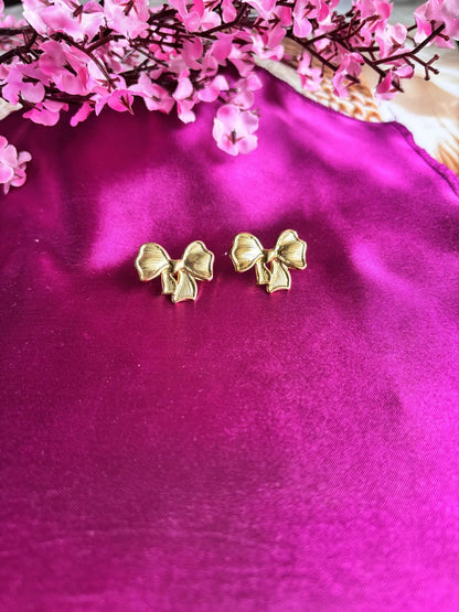 Bold Boss Anti Tarnish Bow Hoops - 