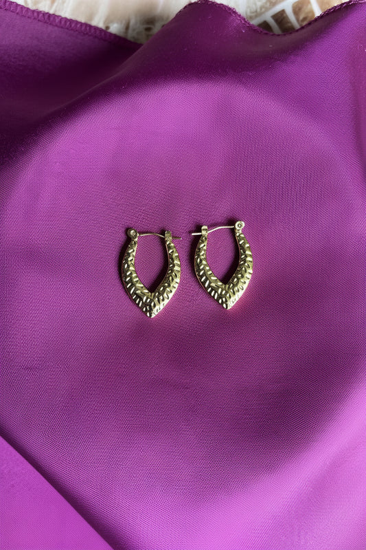 Sculpted Teardrop Anti Tarnish Earrings - 