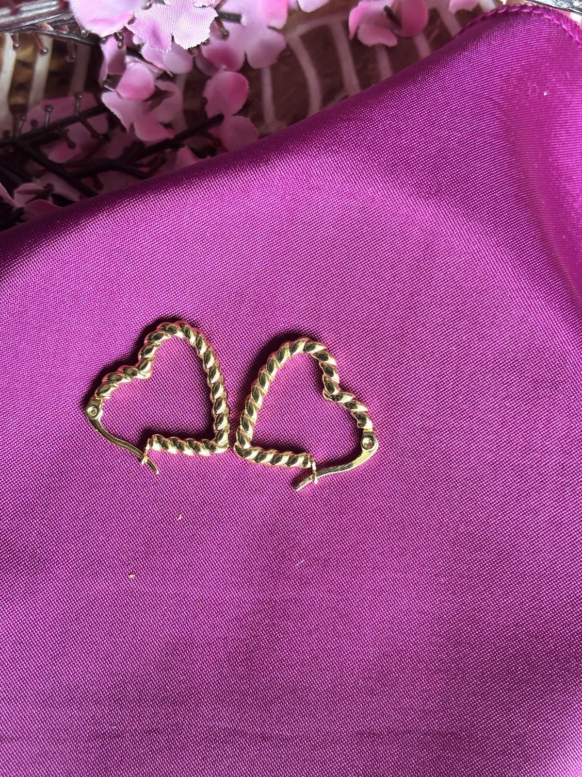 Twin Love Anti Tarnish Loop Earrings - 