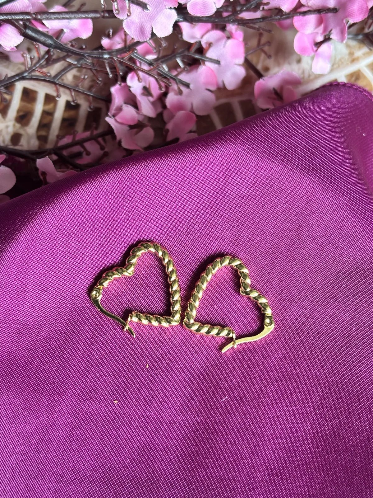 Twin Love Anti Tarnish Loop Earrings - 