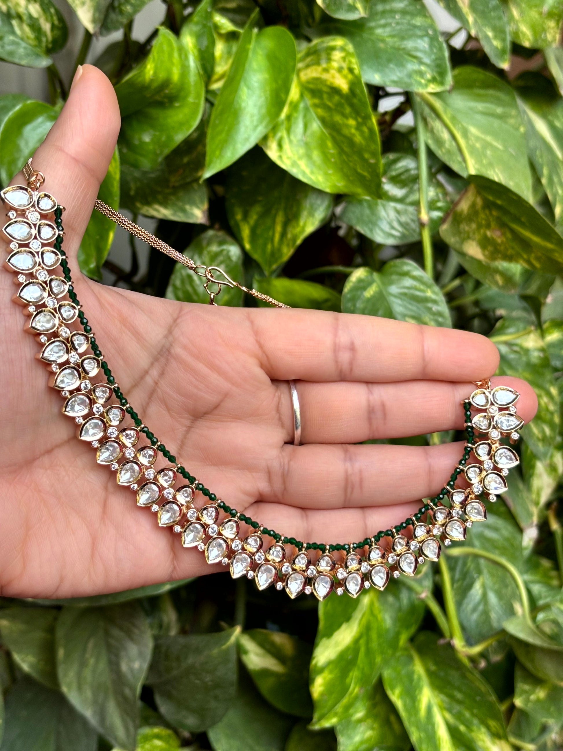 Vanya Emerald Moissanite Necklace Set - 